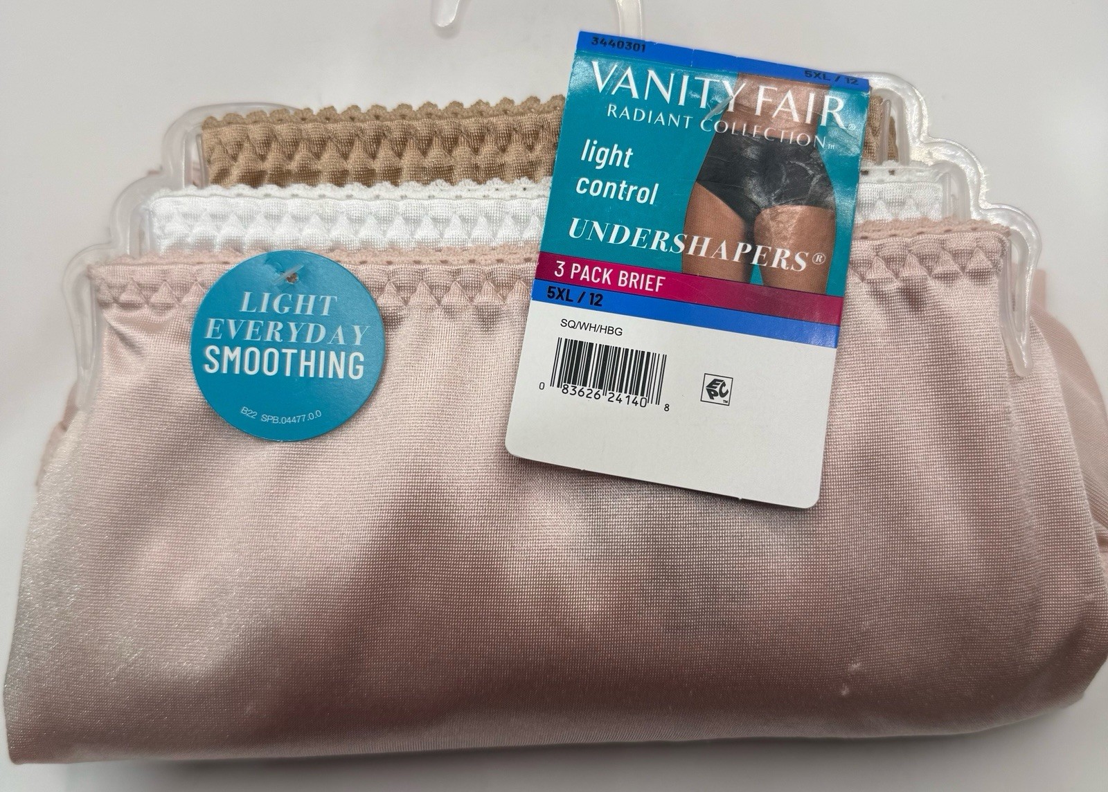 Vanity Fair Radiant Collection 3 Pack Brief Underwear Size 5X Light Control New