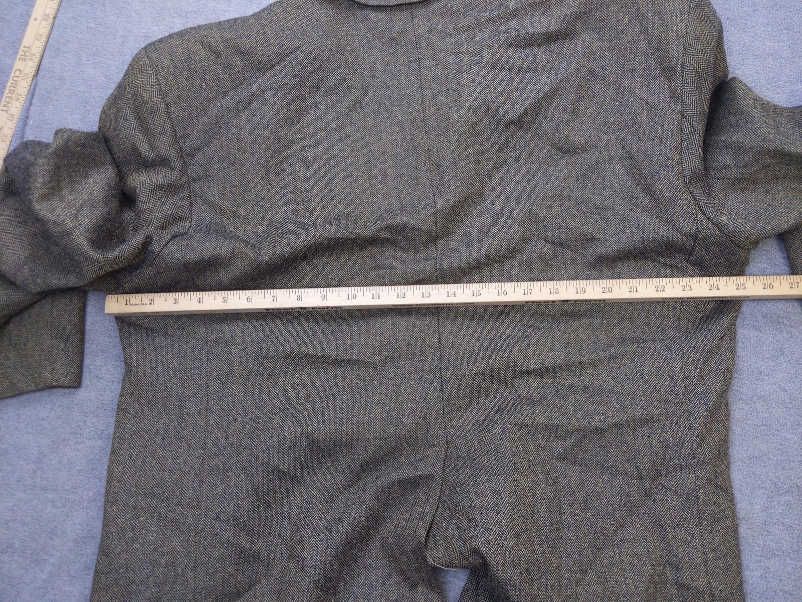 Tailors Row By Deansgate Blazer Mens 48 Brown Silk Wool Herringbone Sport Coat