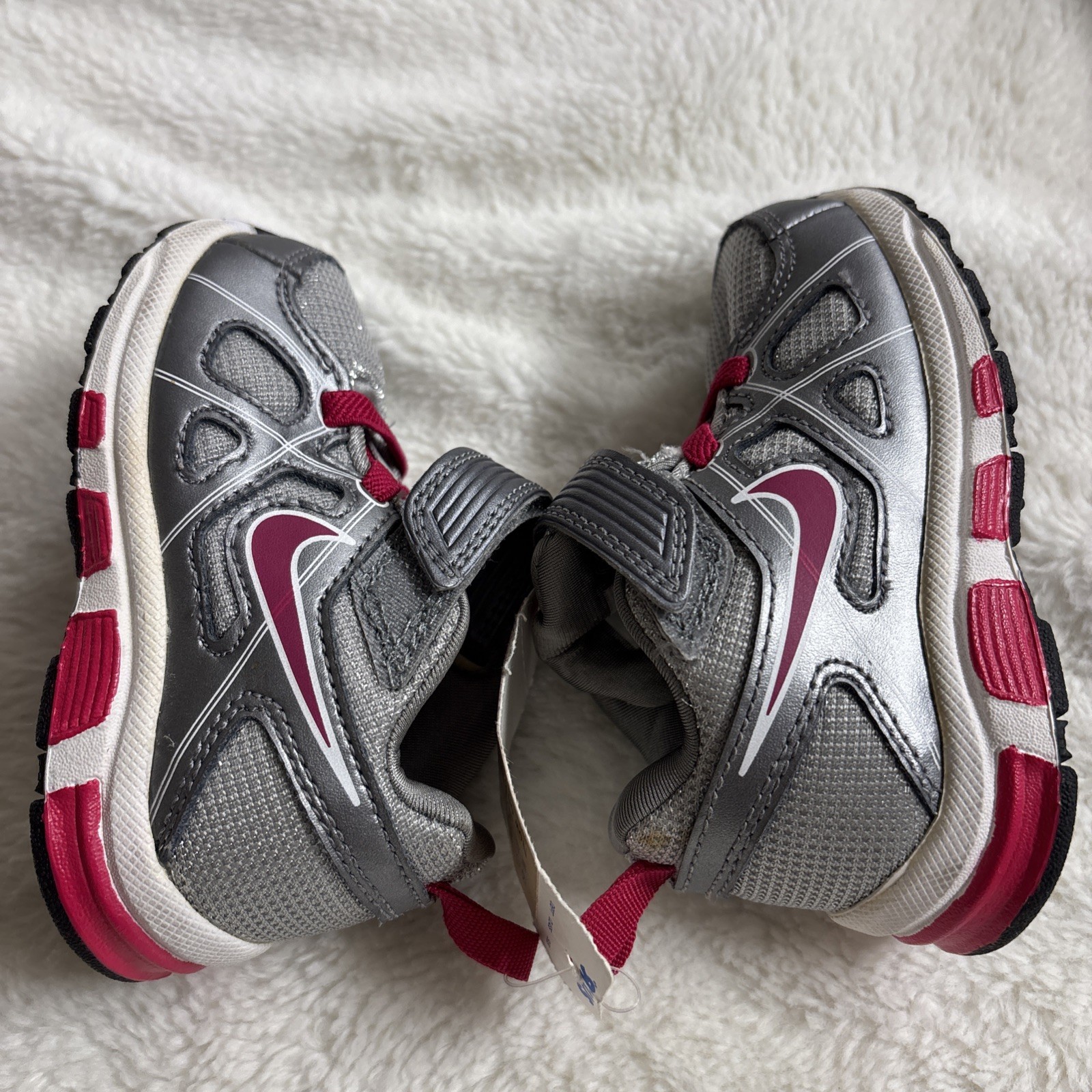 Nike Pink/Silver Synthetic Mesh Toddler Size 5C Nike T-Run 3 ALT RARE NWT