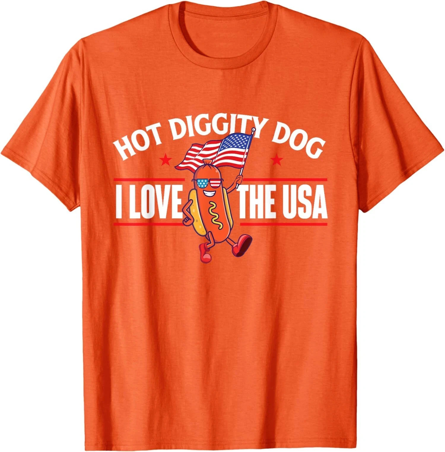 Hot Diggity Dog USA American Flag 4th of July Fourth Unisex T-Shirt