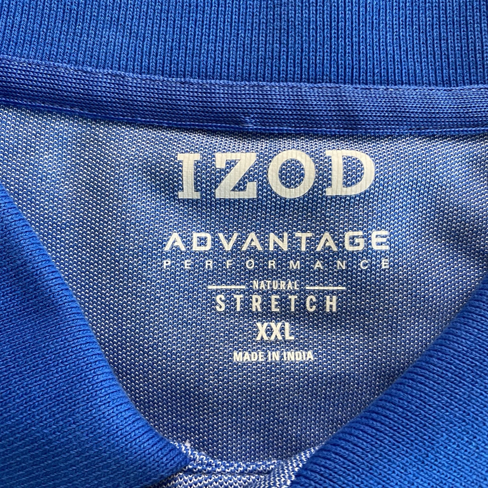 Izod Advantage Performance Natural Stretch Polo Shirt Mens Size 2XL Blue