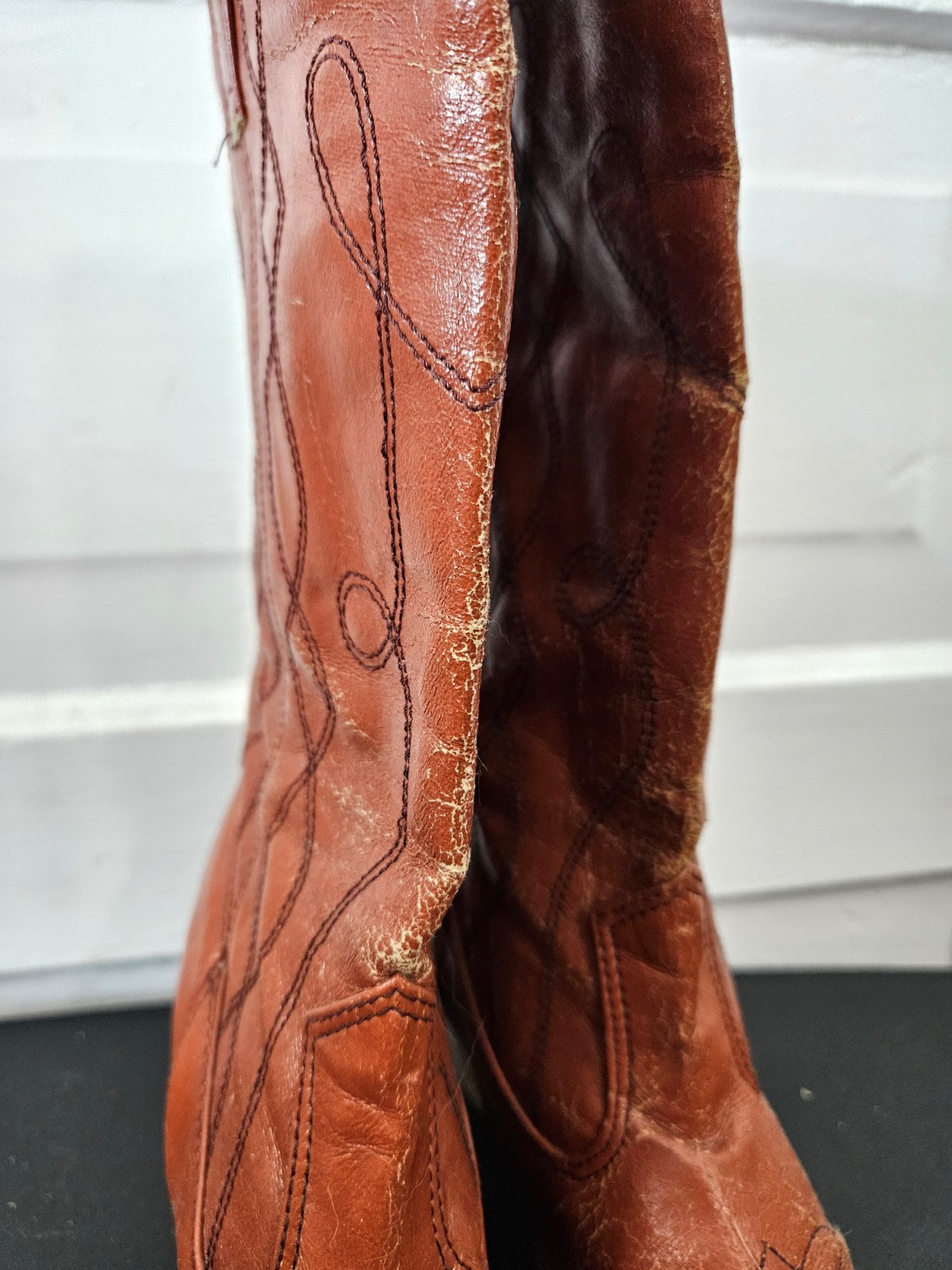 Vintage Man Made Materials Embroidered Cowboy Boots 7.5 Women’s – CRACKING