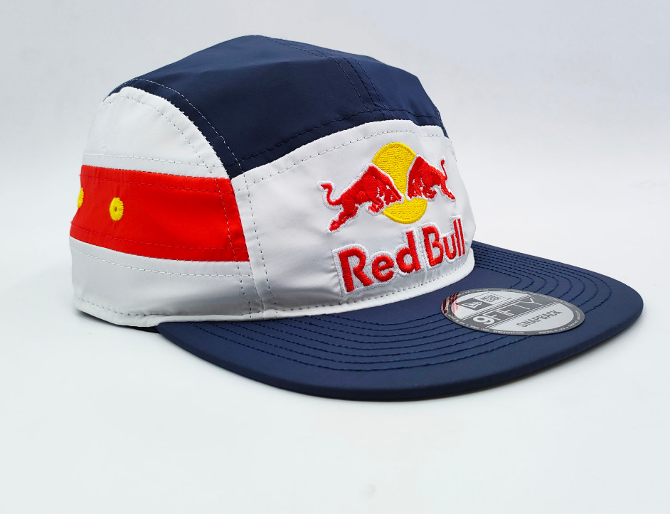 R 5-Panel Navy, White & Red Camper Cap.. F1 Racing. BMX. MotoGP. Supercross.