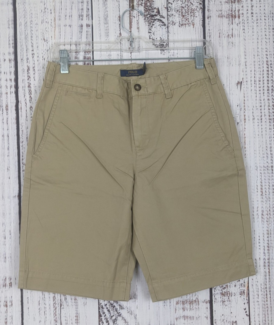 NWT Polo Ralph Lauren Cotton Chino Shorts Old Money Quiet Luxury, Khaki Beige, 2