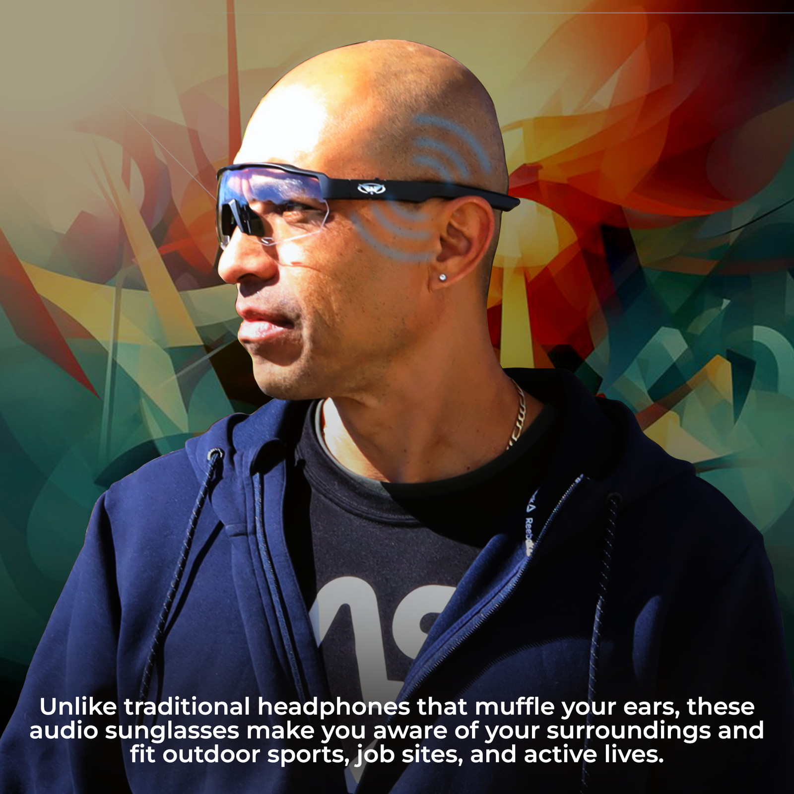 Global Vision Jam 1 Black Cycling Glasses w/ Clear Lenses, Wireless Bluetooth