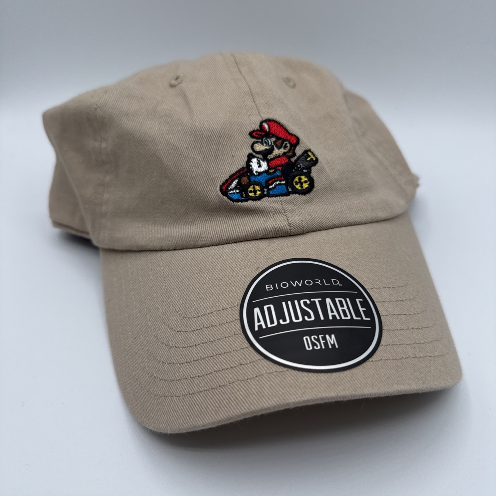 Mario Kart Bioworld Unstructured Dad Baseball Hat Cap Beige OSFM Nintendo