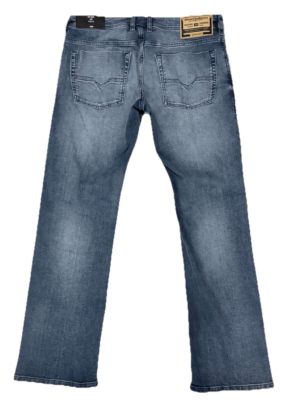 NWT Diesel Zatiny-X Slim Bootcut Jeans Men 33×32 Blue Wash Denim Pants MSRP $250