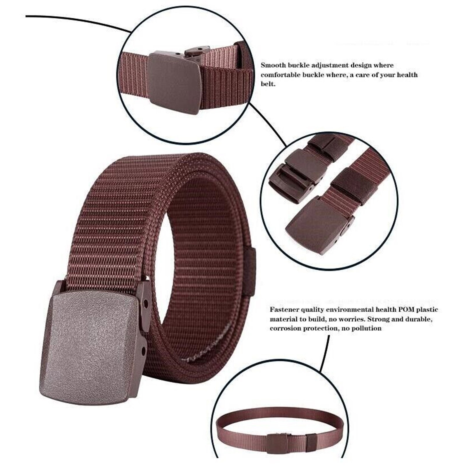 Mens Unisex Canvas Webbing Belt Regular Size Military Style Tactical Buckle Belt