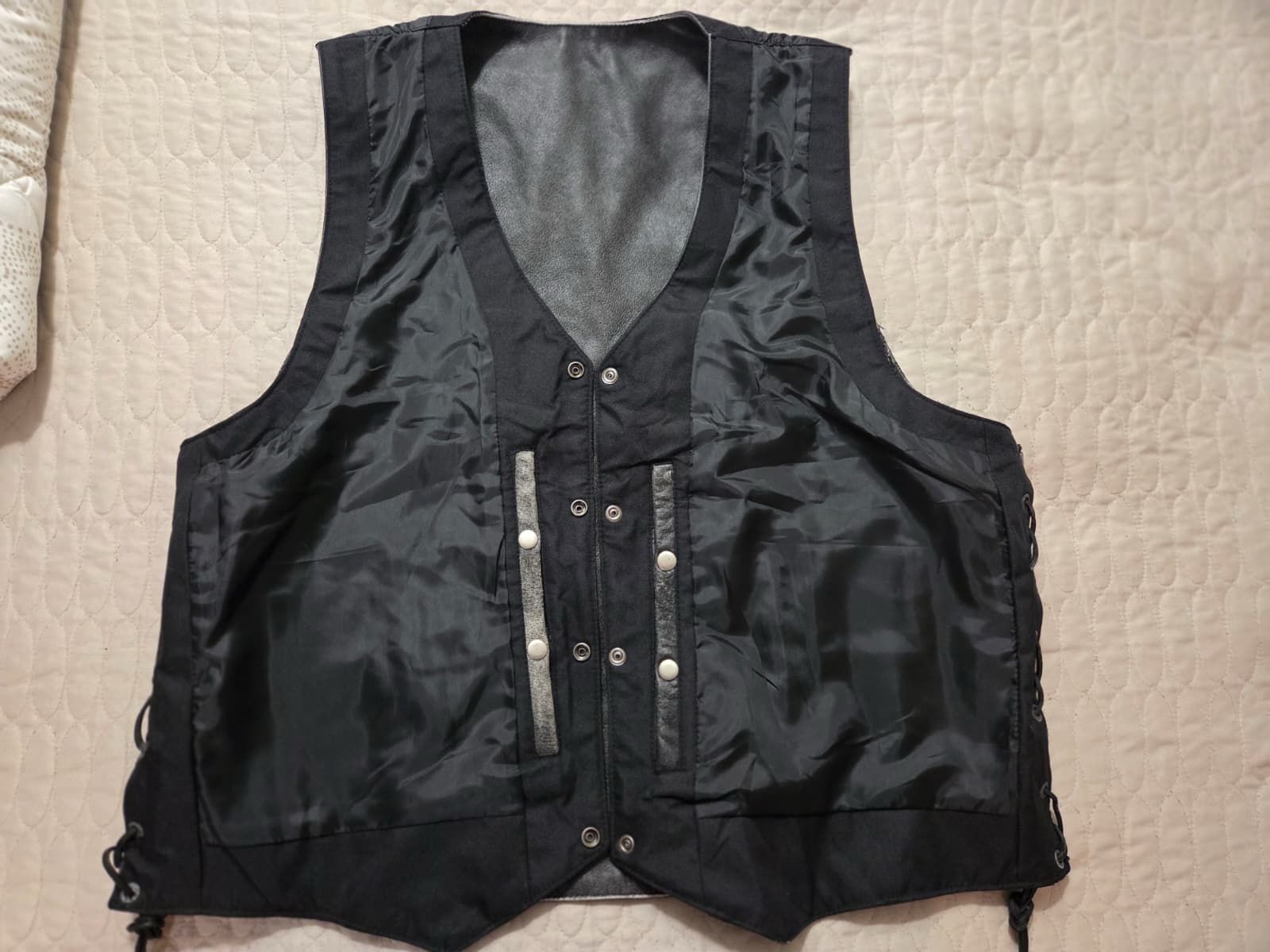 ARD CHAMPS™ Men’s Grey Genuine Leather 10 Pockets Motorcycle Biker Vest