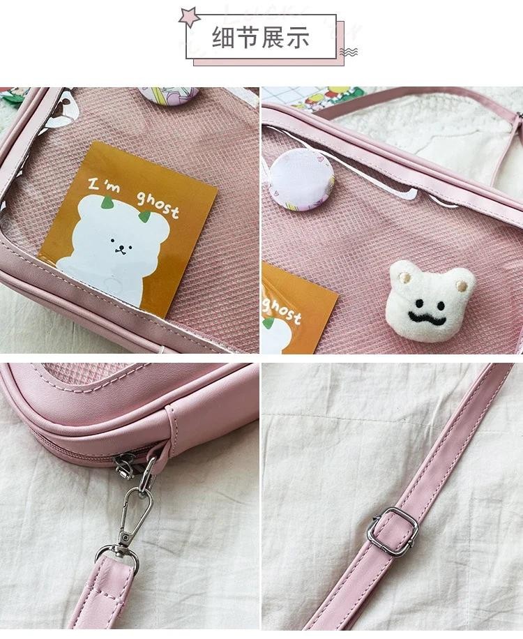 Women’s Ita Crossbody Bag Clear Transparent Shoulder Messenger Purse Cute Kawaii