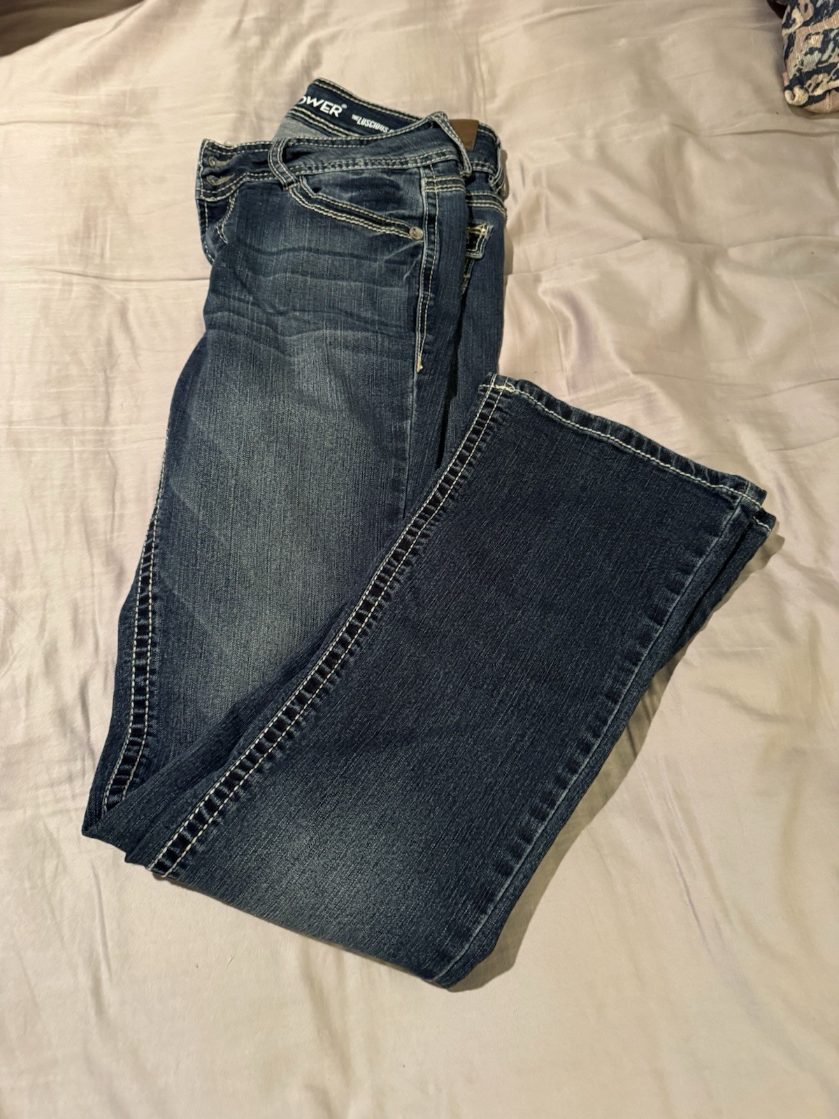 WallFlower Girls Bootcut Jeans Size 5 Blue Denim Medium Wash Stretch Pockets