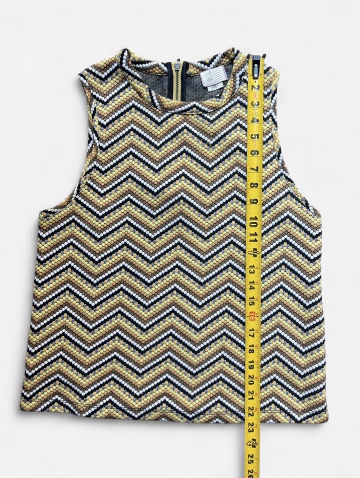 Anthropologie Postmark Sleeveless Chevron Retro Preppy Pattern Boho Top Sz M