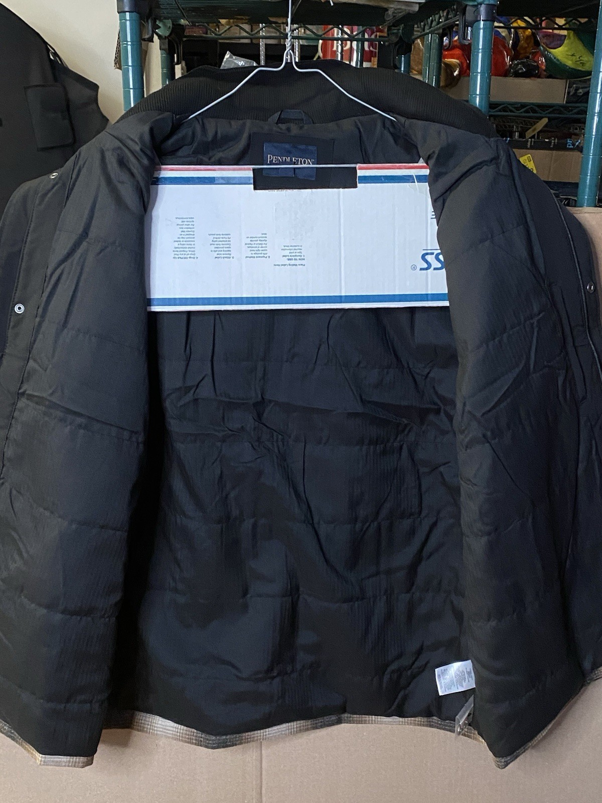 Pendleton Men’s Softshell Wool Blend Jacket Black Brown Plaid Hooded 2XL New
