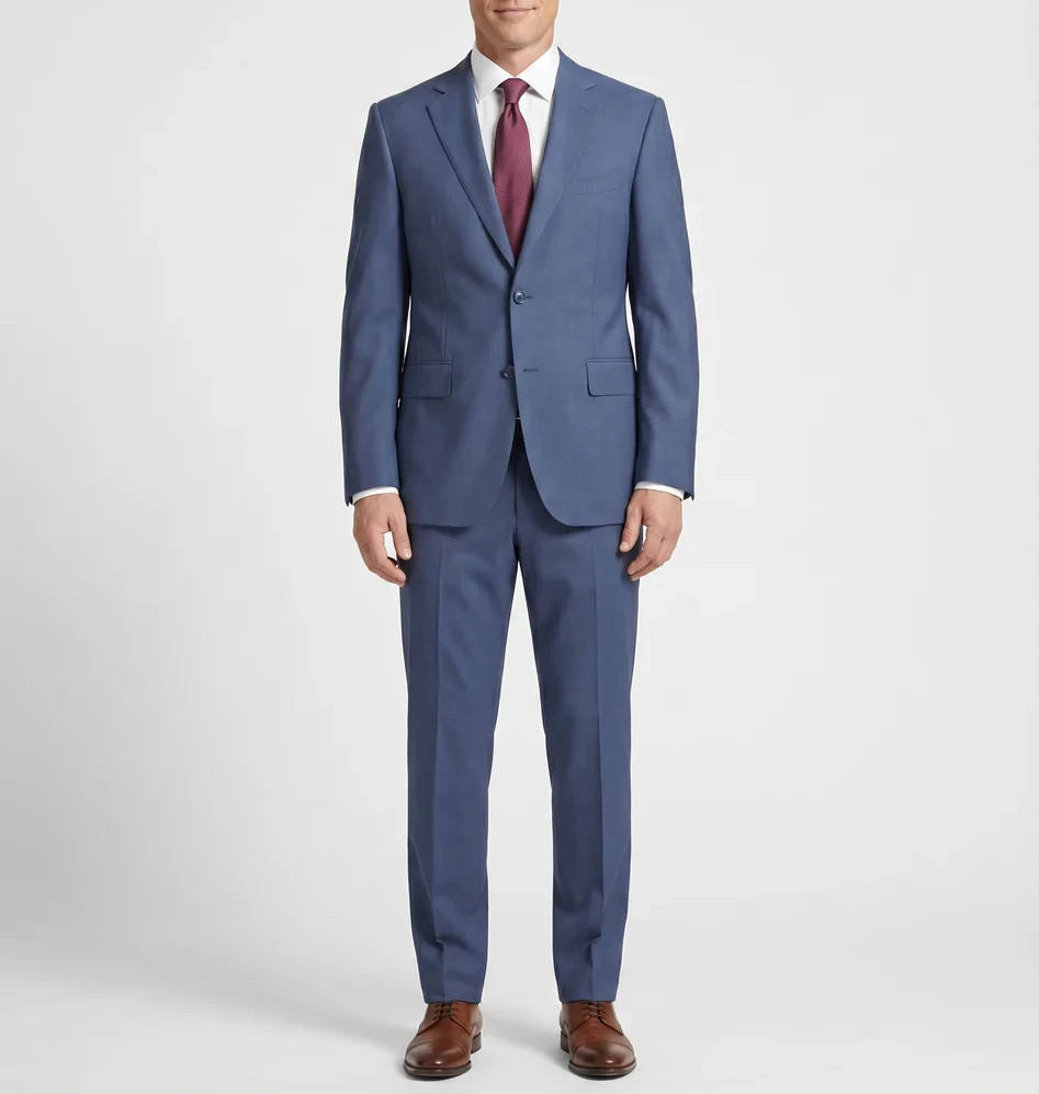 CANALI Impeccabile 100% Wool Suit , Model 15280, Mid Blue, Size 48 L (58 EU) NEW