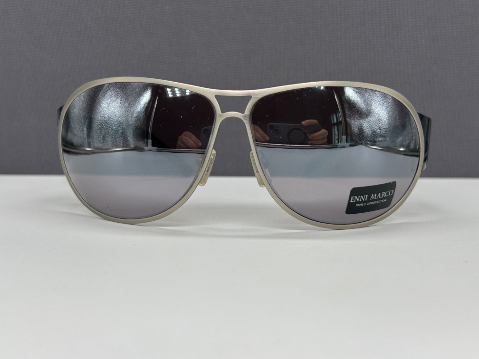 Enni Marco Sunglasses Men’s Mirrored Y2K Large L XL Curved 017 NP: €299