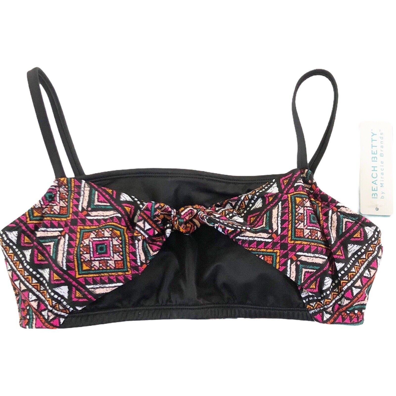 NWT Beach Betty Miracle Brands Medium Swim Top aztec boho black magenta #7241