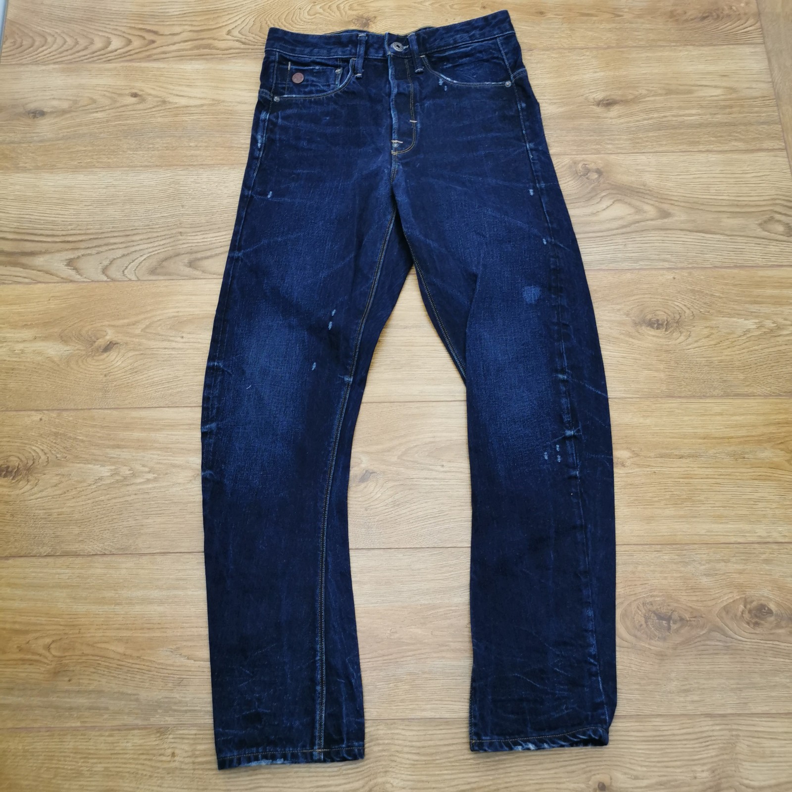 G Star Type C 3D Jeans Mens W29 L34 Blue Loose Fit Tapered Leg Denim Button