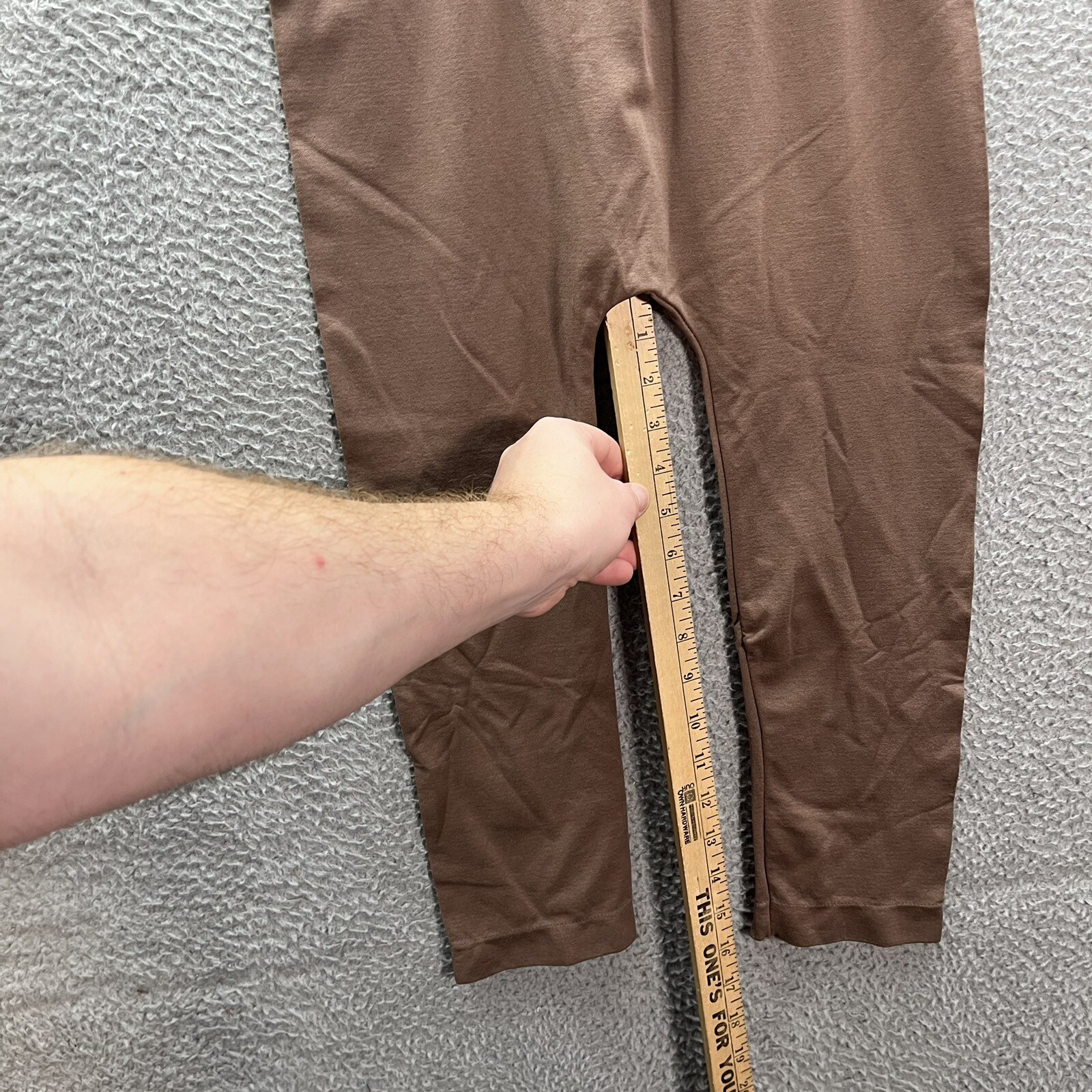 Yelete Leggings Womens Plus One Size Fits Most Brown Sheer Capri Athleisure