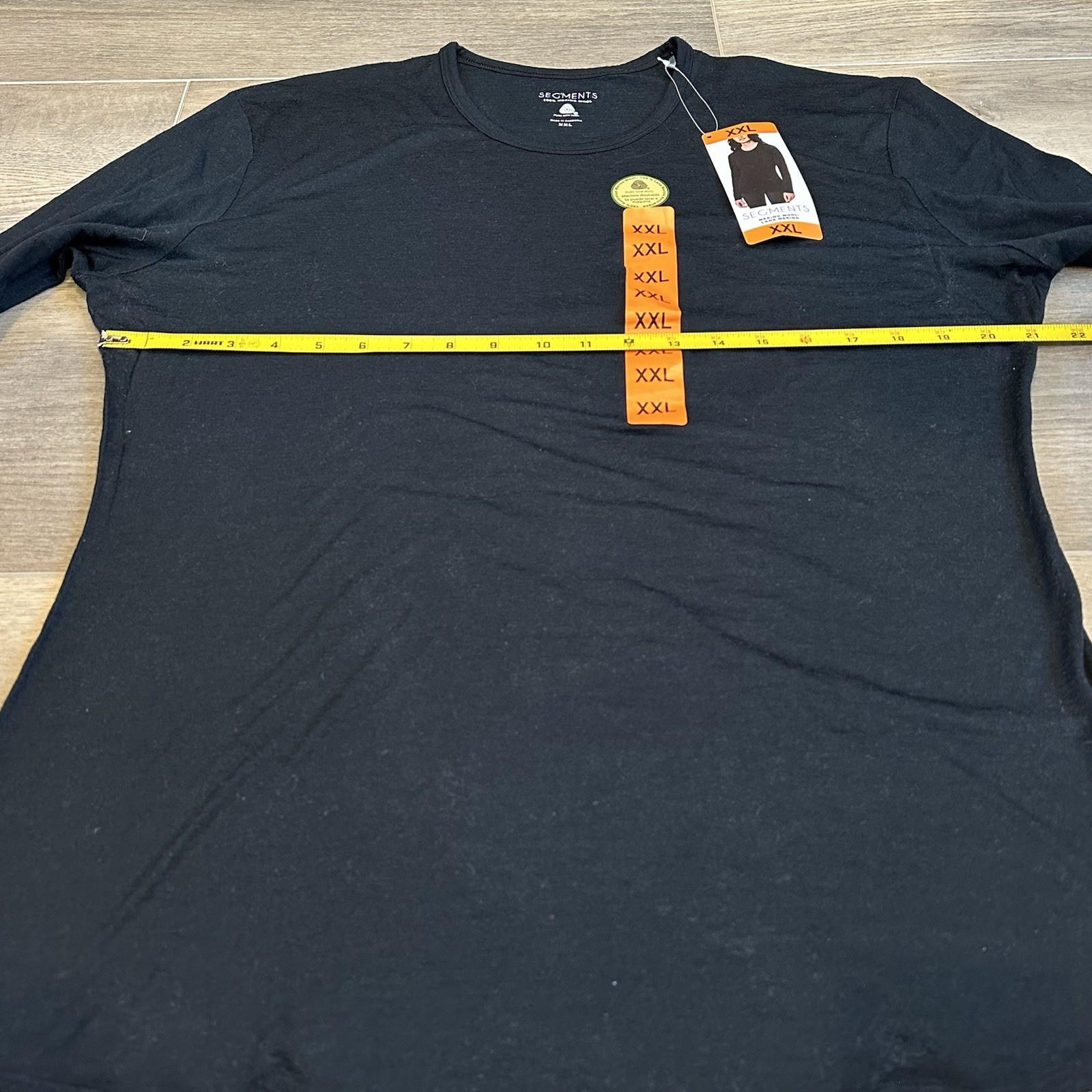 NWT Segments Seg’ments 100% Merino Wool Black Long Sleeve Shirt Women’s Size XXL