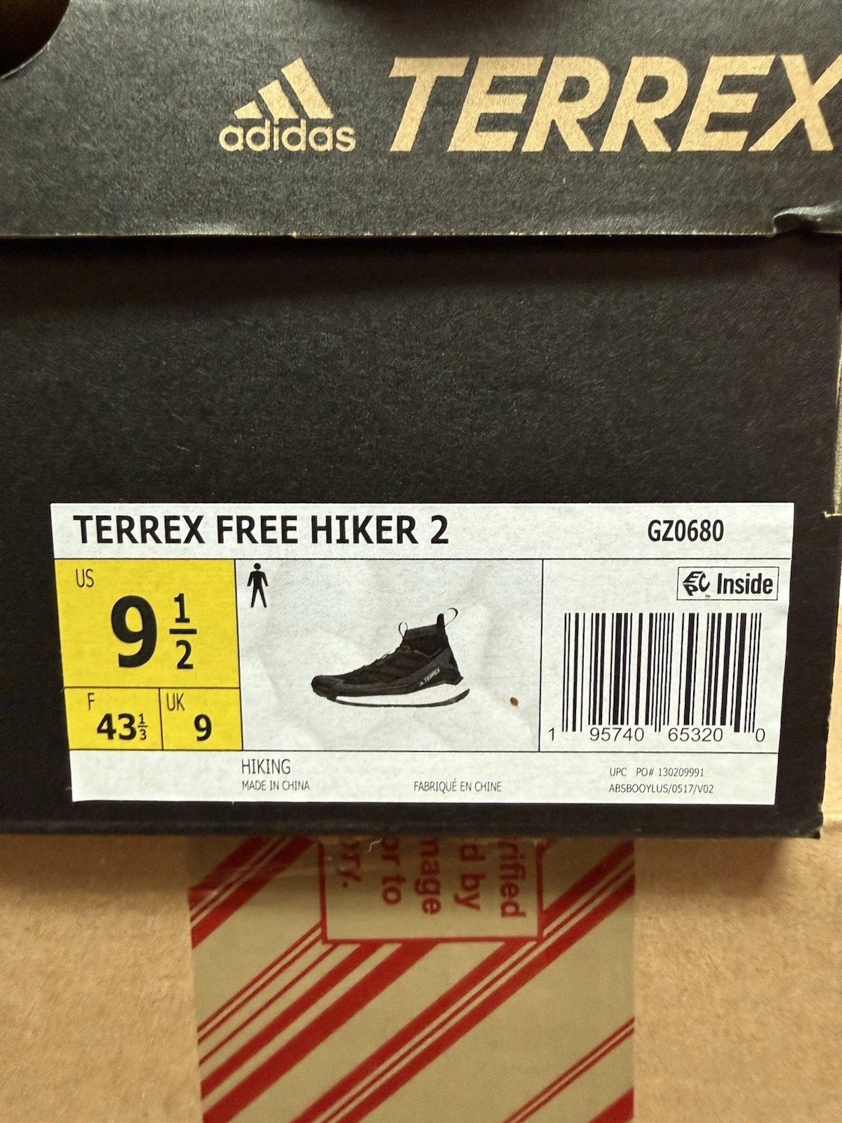 Adidas TERREX Free Hiker 2-GZ0680 Black/White/Grey, Men’s SZ 9.5