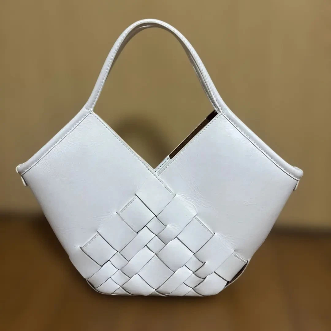 HEREU Leather Mesh Tote Bag Handbag White Excellent condition