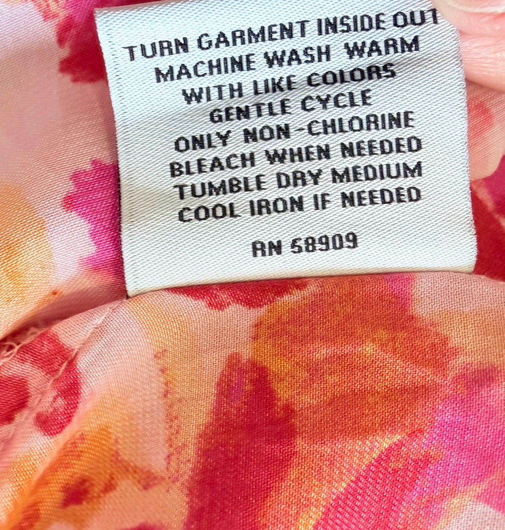 Van Winkle Pink Orange Tropical Maxi Dress Beach Coastal Boho Pockets Womens 1X