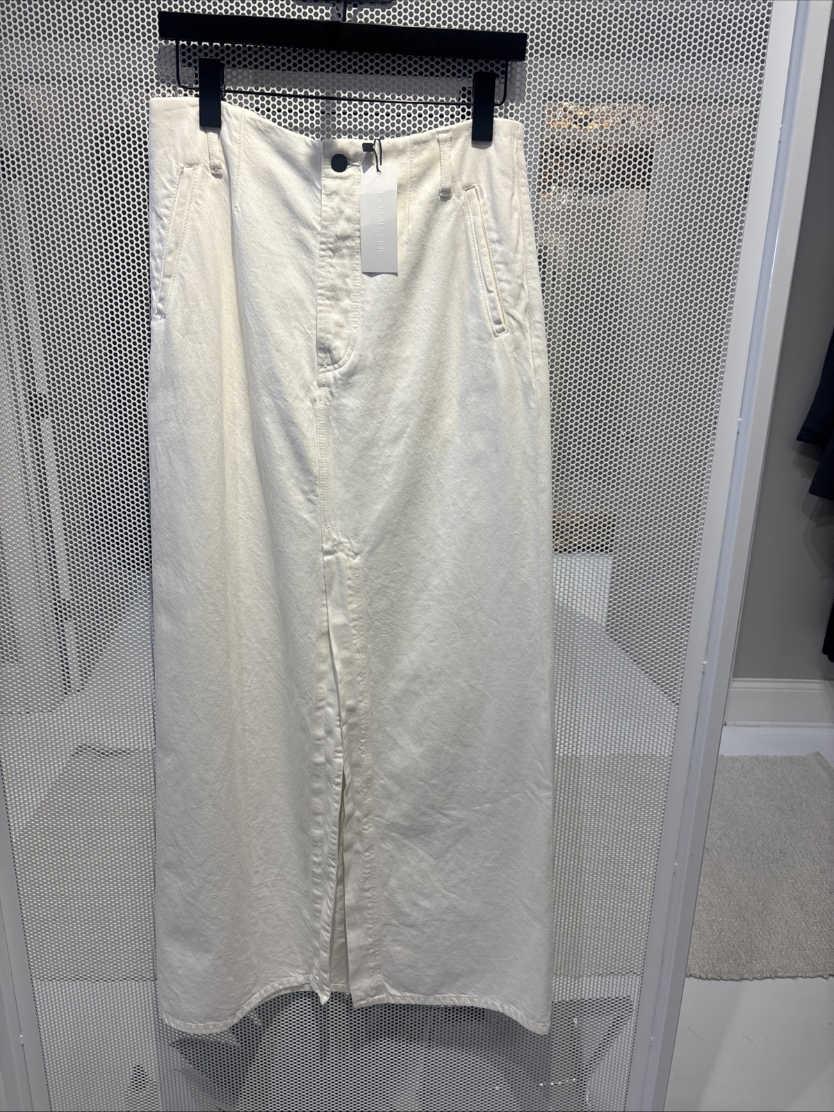 Kallmeyer NYC Long White Harper Denim Skirt Size 4 NWT