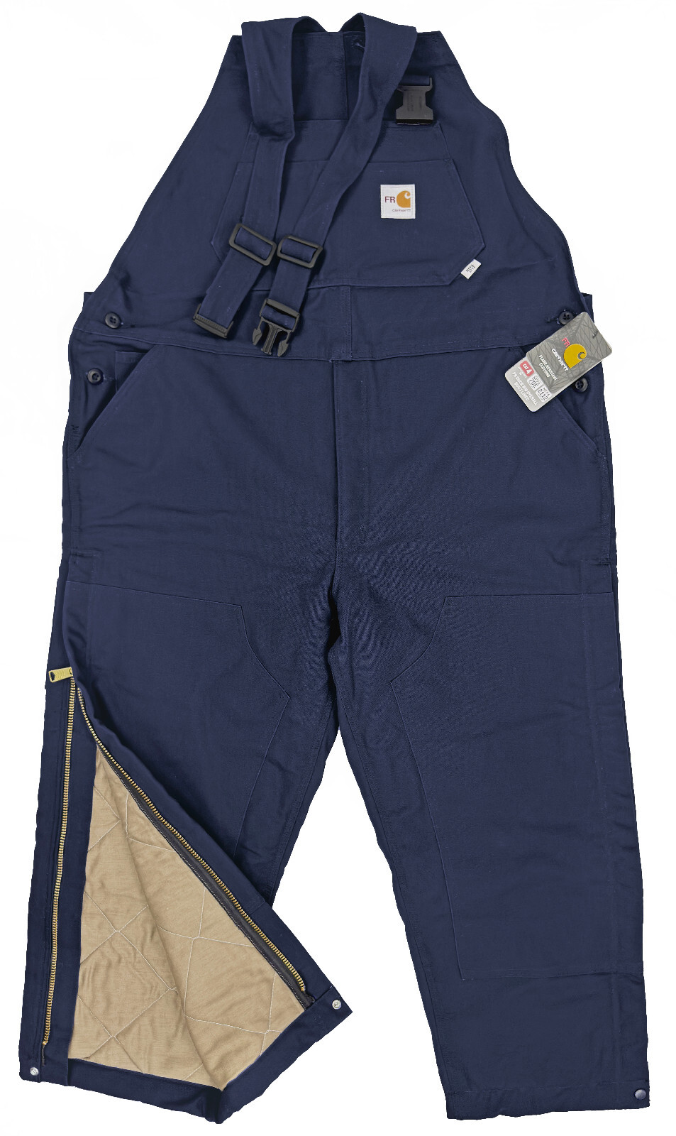 Carhartt FR NFPA CAT4 100% Cotton Duck Bib Quilt Lined Overall Men’s Large 40/28