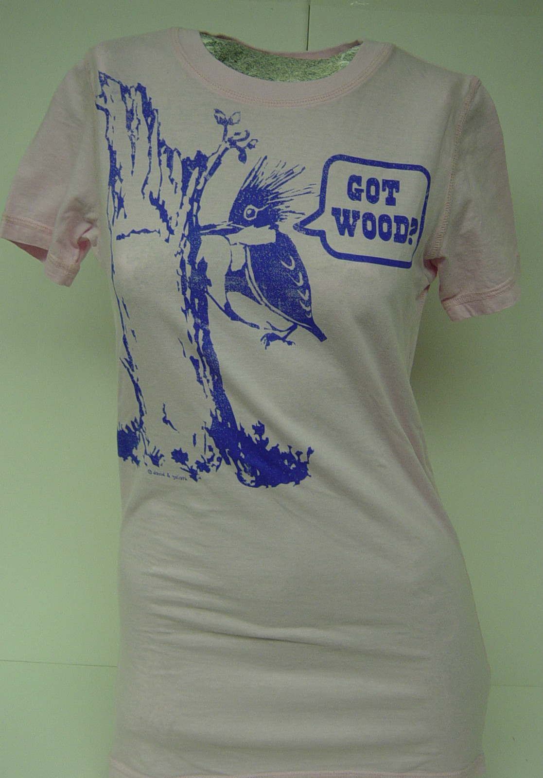 Womens Juniors David & Goliath Got Wood? MMMM Good! Pink Novelty Tee T-Shirt