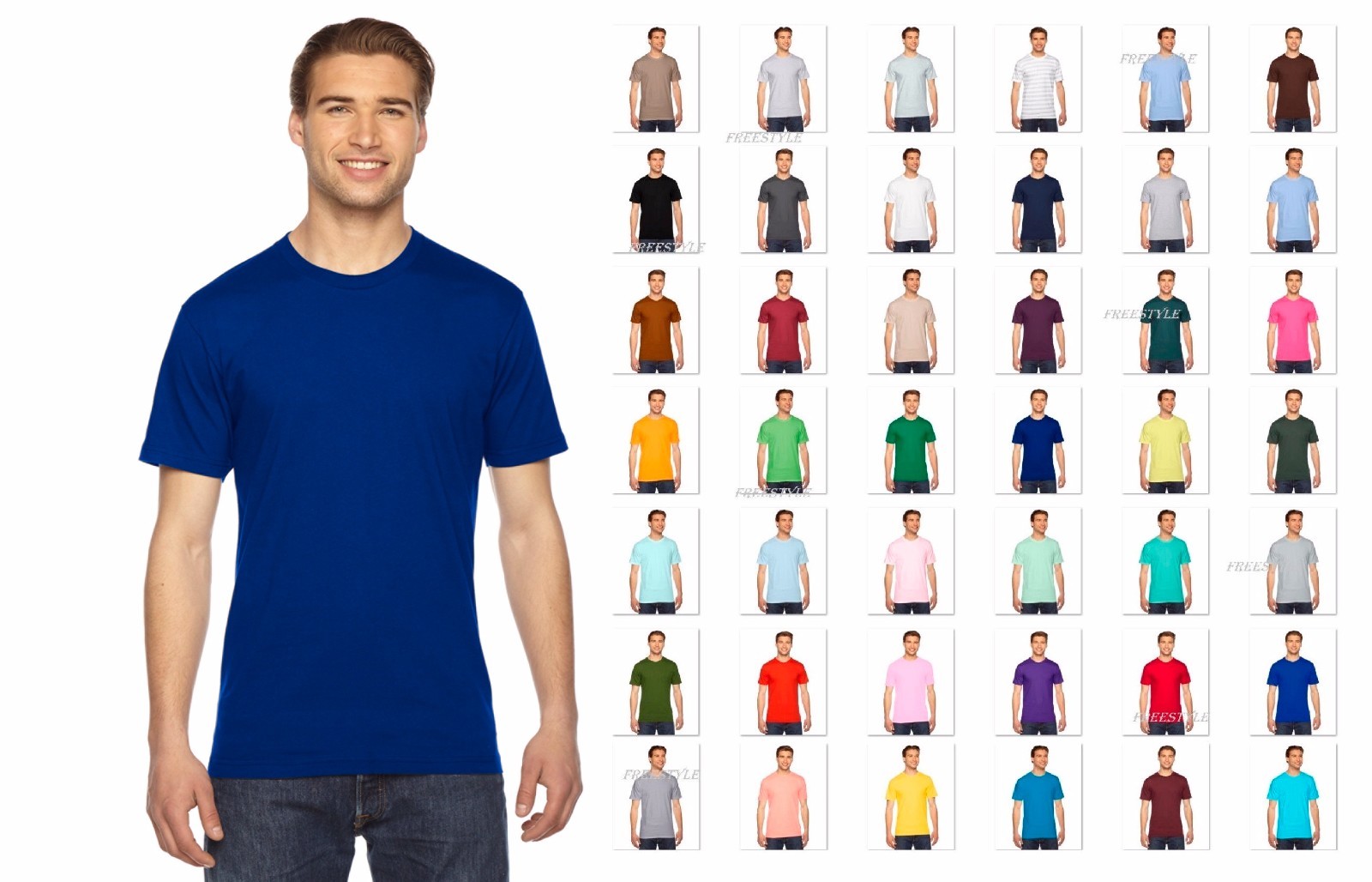 2001W American Apparel Fine Jersey 100% cotton Tee Short Sleeve Unisex T-Shirt