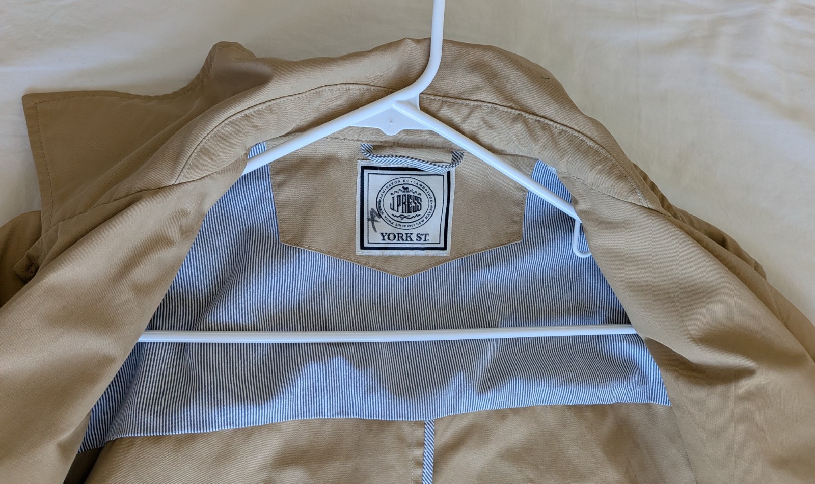 J.Press Beige Rain/Car Coat Size S/M