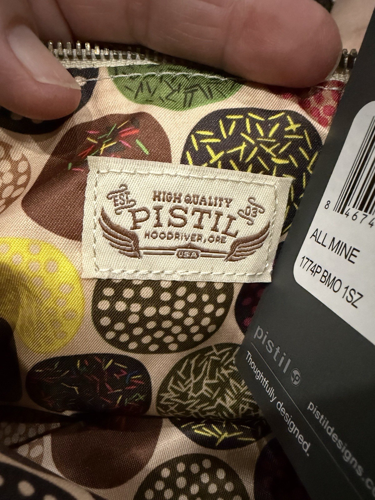 Pistil All Mine Bamboo Chartreuse Ikat Print Pouch NWT
