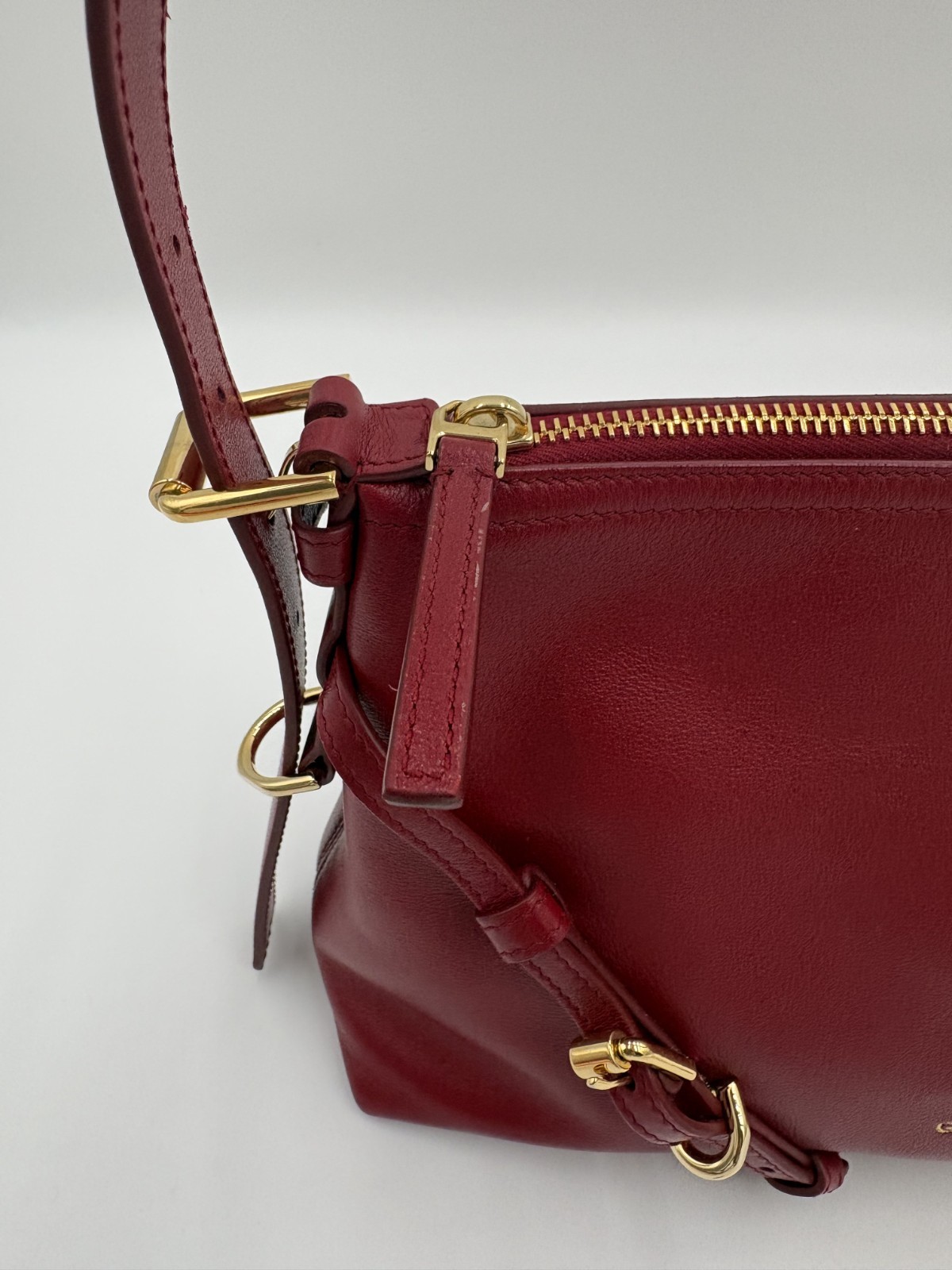 Givenchy Mini Voyou Leather Shoulder Bag Dark Red (on Nordstrom $2,150/worn 3x)