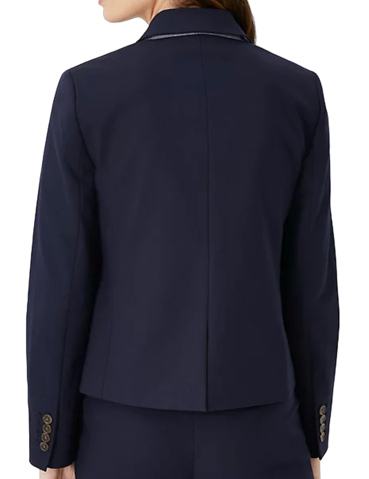 ANN TAYLOR NIGHT SKY BLUE THE PETITE ONE BUTTON STRETCH COTTON BLAZER JACKET 0P