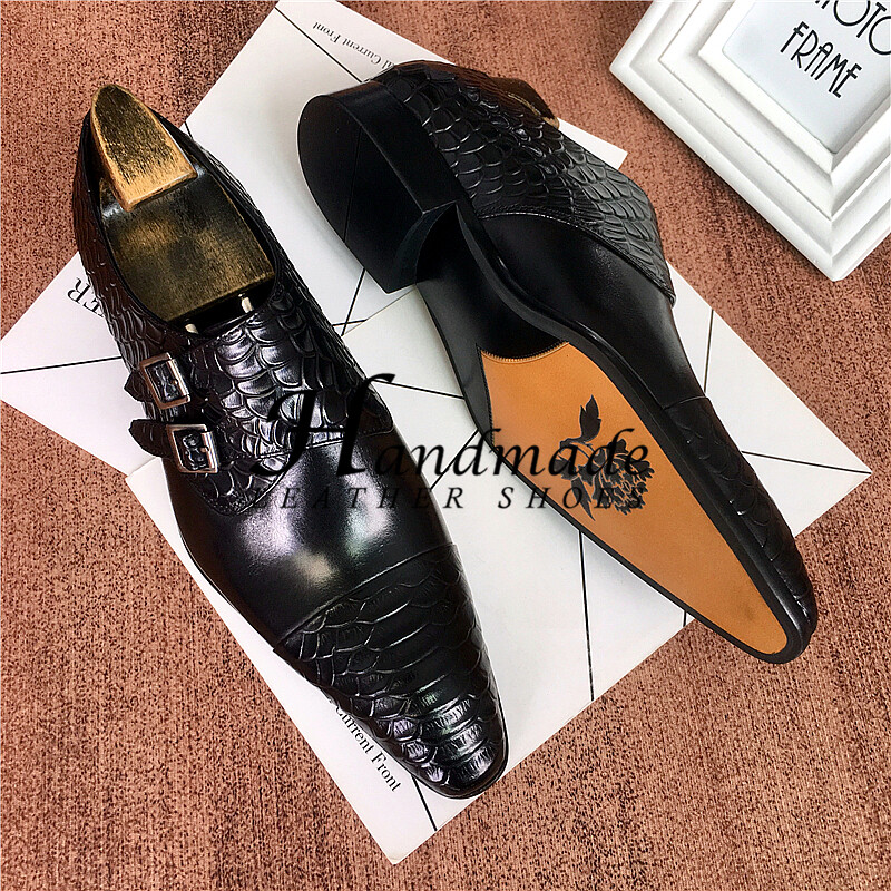 British Pointed Toe Leather Men’s Genuine Leather Cowhide Formal Oxford Shoes Sz