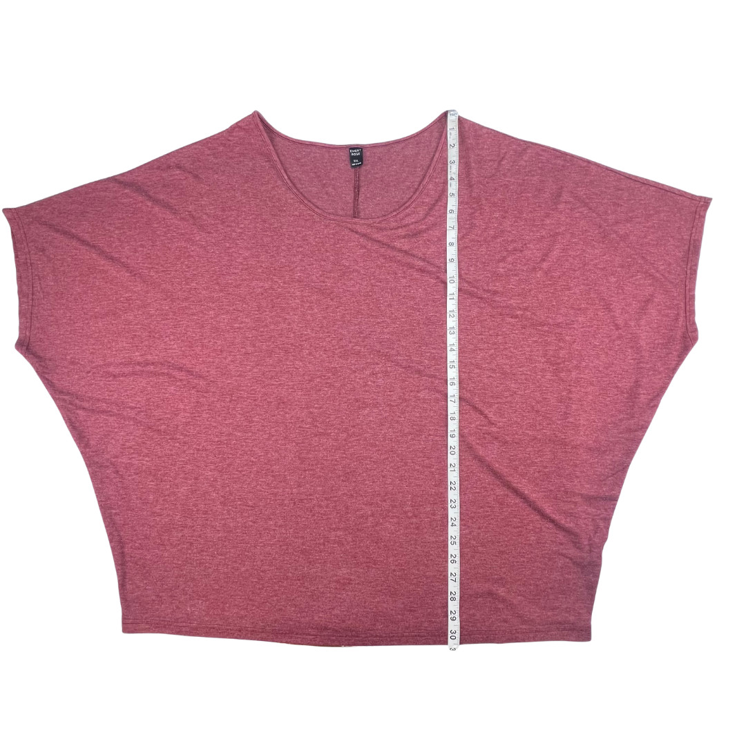 Emery Rose Blouse 5X Red Batwing Dolman Sleeve Top Relaxed Fit Minimalist Casual