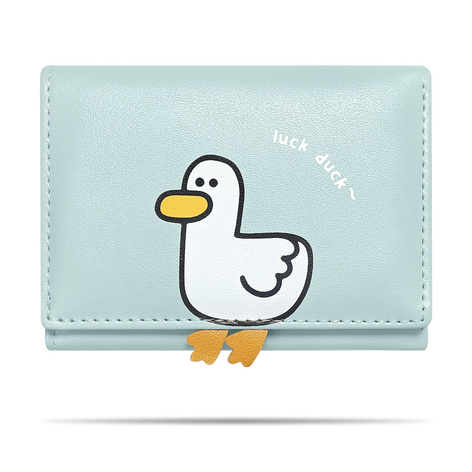 SNCCJ Cute Wallets for Teen 4.1 x 3.1 x 0.6 inches, 3D Duck Pattern Blue