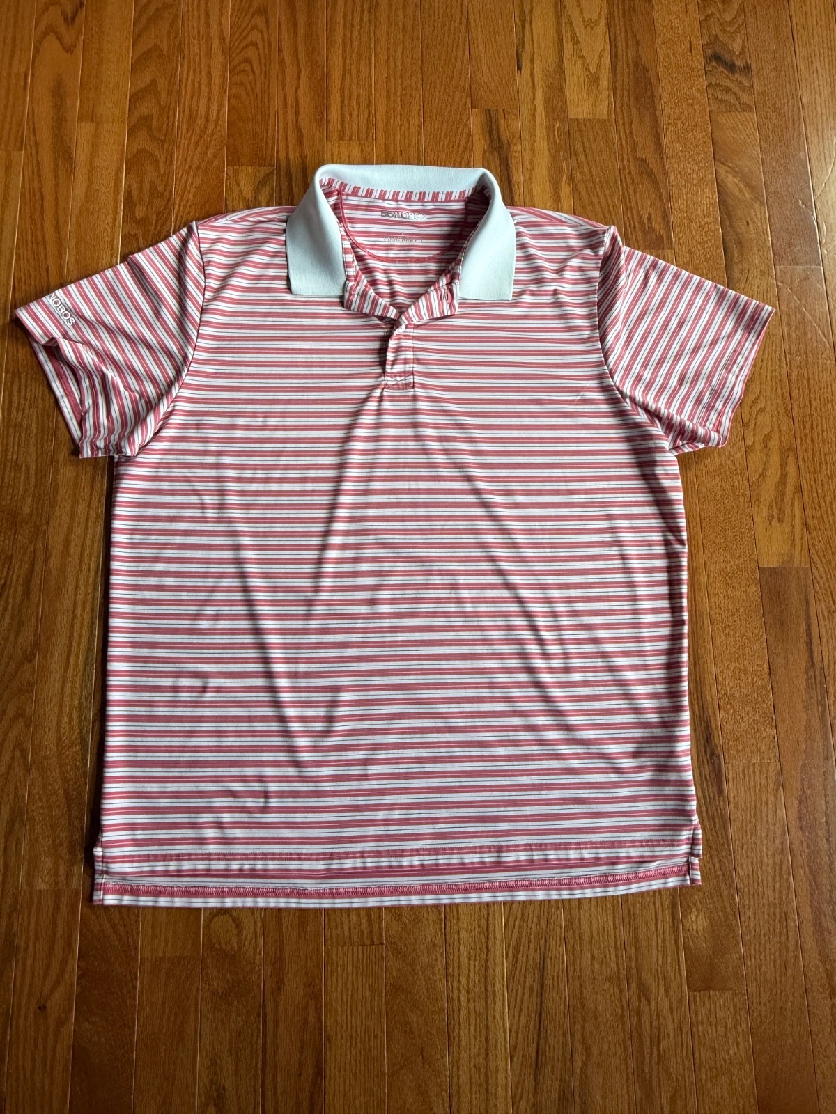Bonobos Pink Striped Men’s Golf Polo