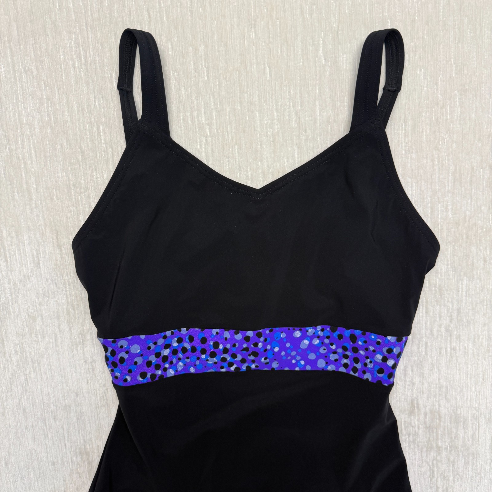 Arena W Anna Wing Back One Piece Womens 34 Black Purple Stretch Athletic Beach