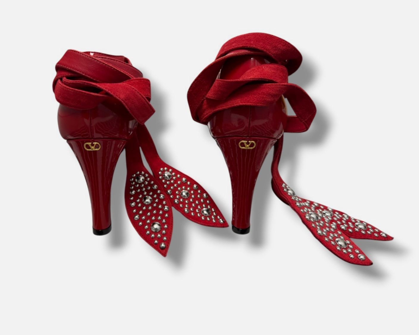 Valentino Garavani Women’s Black Red Foliefoliage Pumps Shoes Size EU:37 US:7