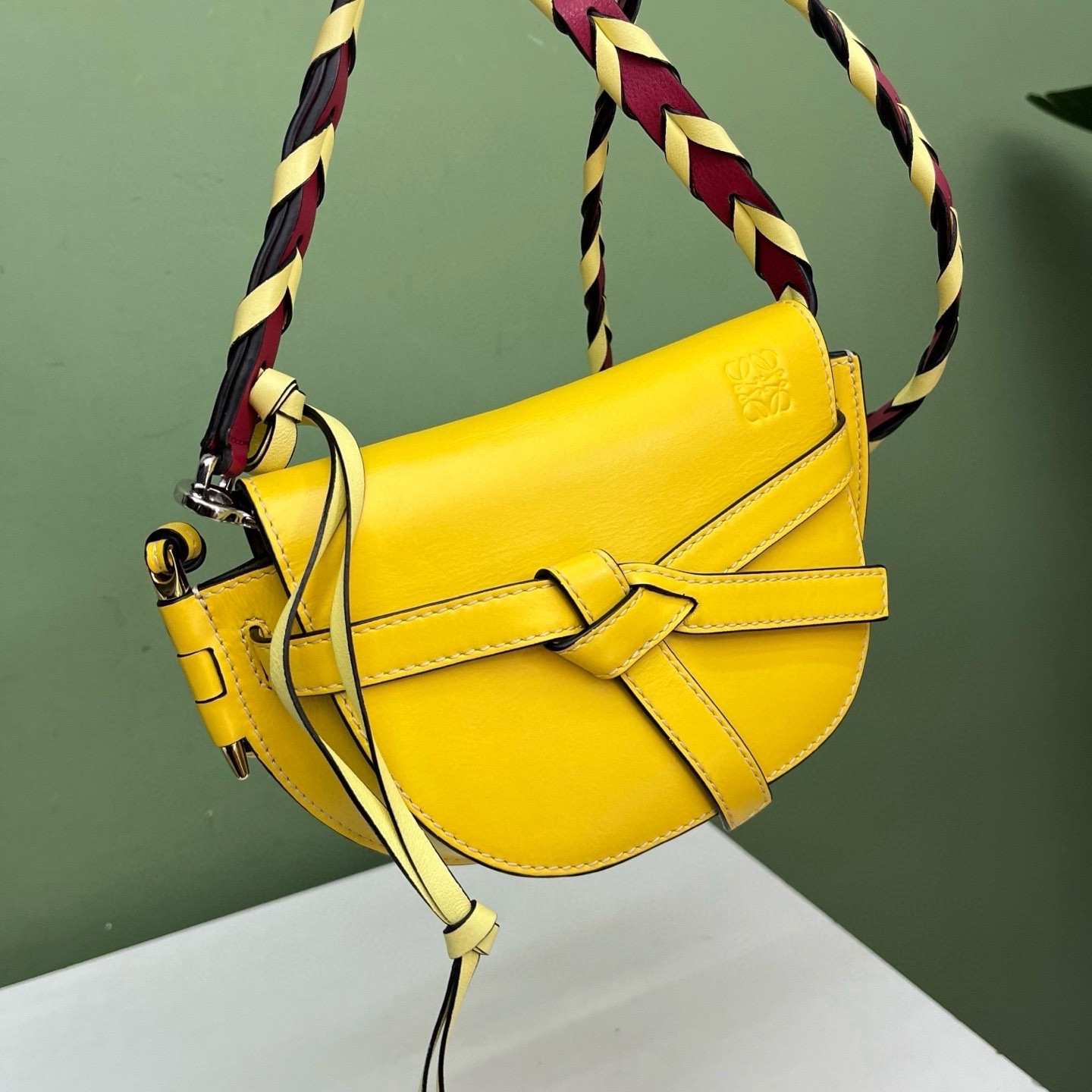 Loewe Pre-Owned Authentic Saddle Bag Yellow 19*13*9 Free Tracked Shipping
