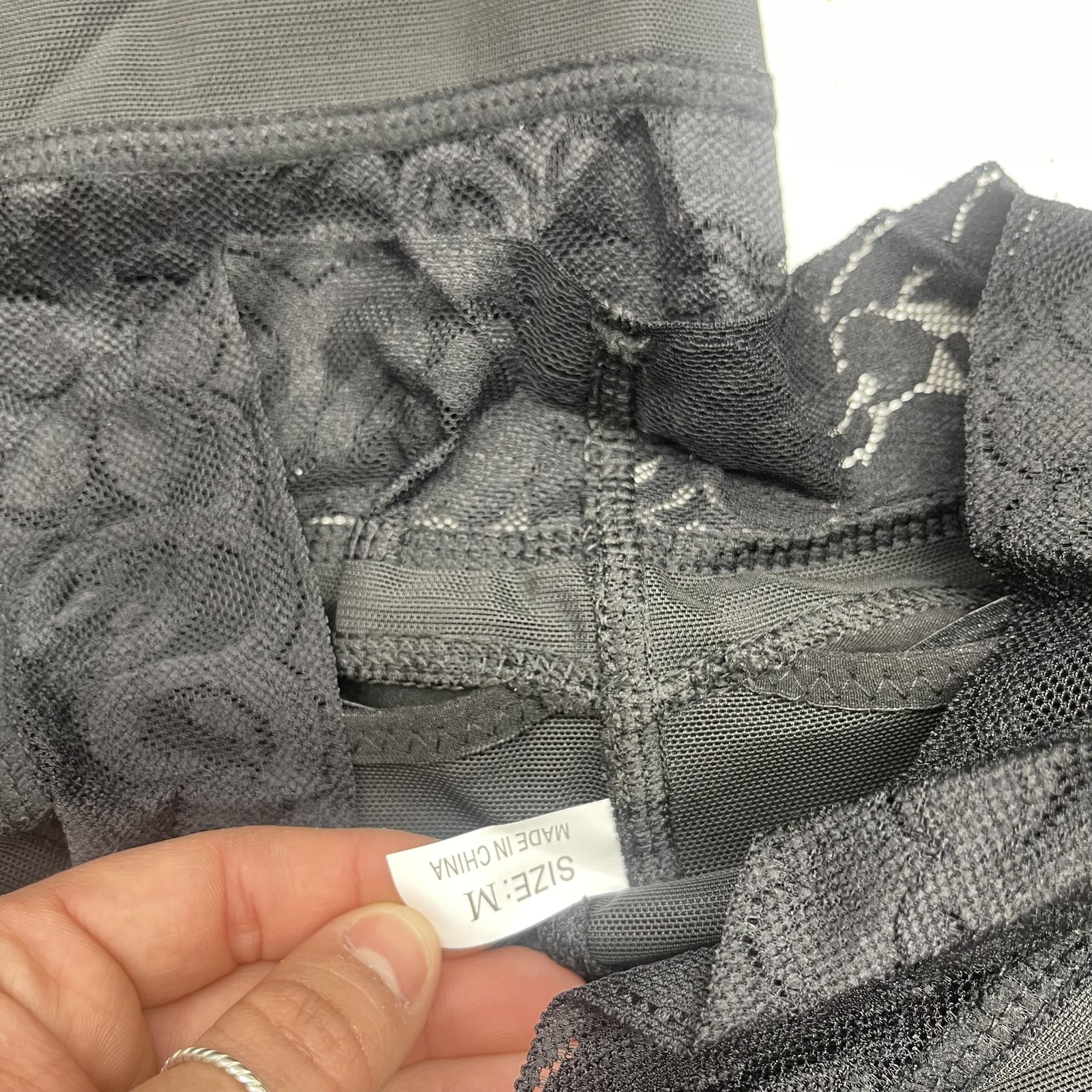 Butt Lifting Shapewear Shorts Womens Medium Black High Waist Lace Padded 2 Pack
