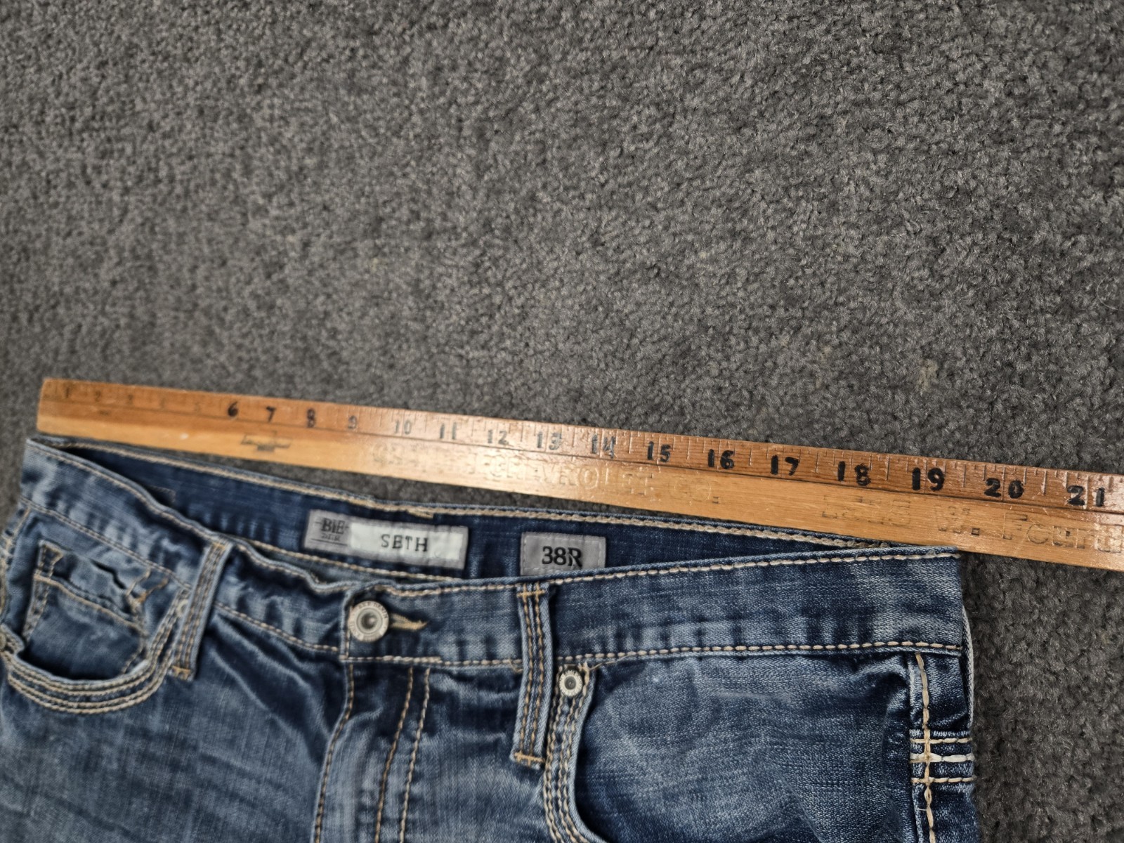 BKE Buckle Jeans Men’s 38 (Fits 39×31) Seth Fade Wash Stretch Denim Distressed