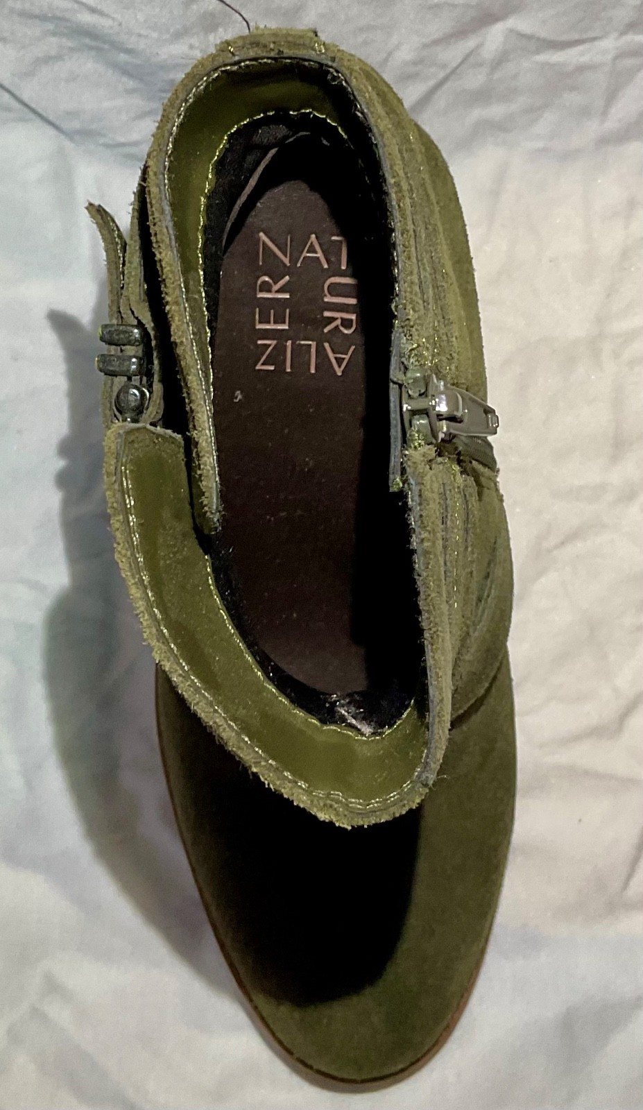 Naturalizer | Shoes | Naturalizer Lyra Crisscross Bootie suede size 8 green