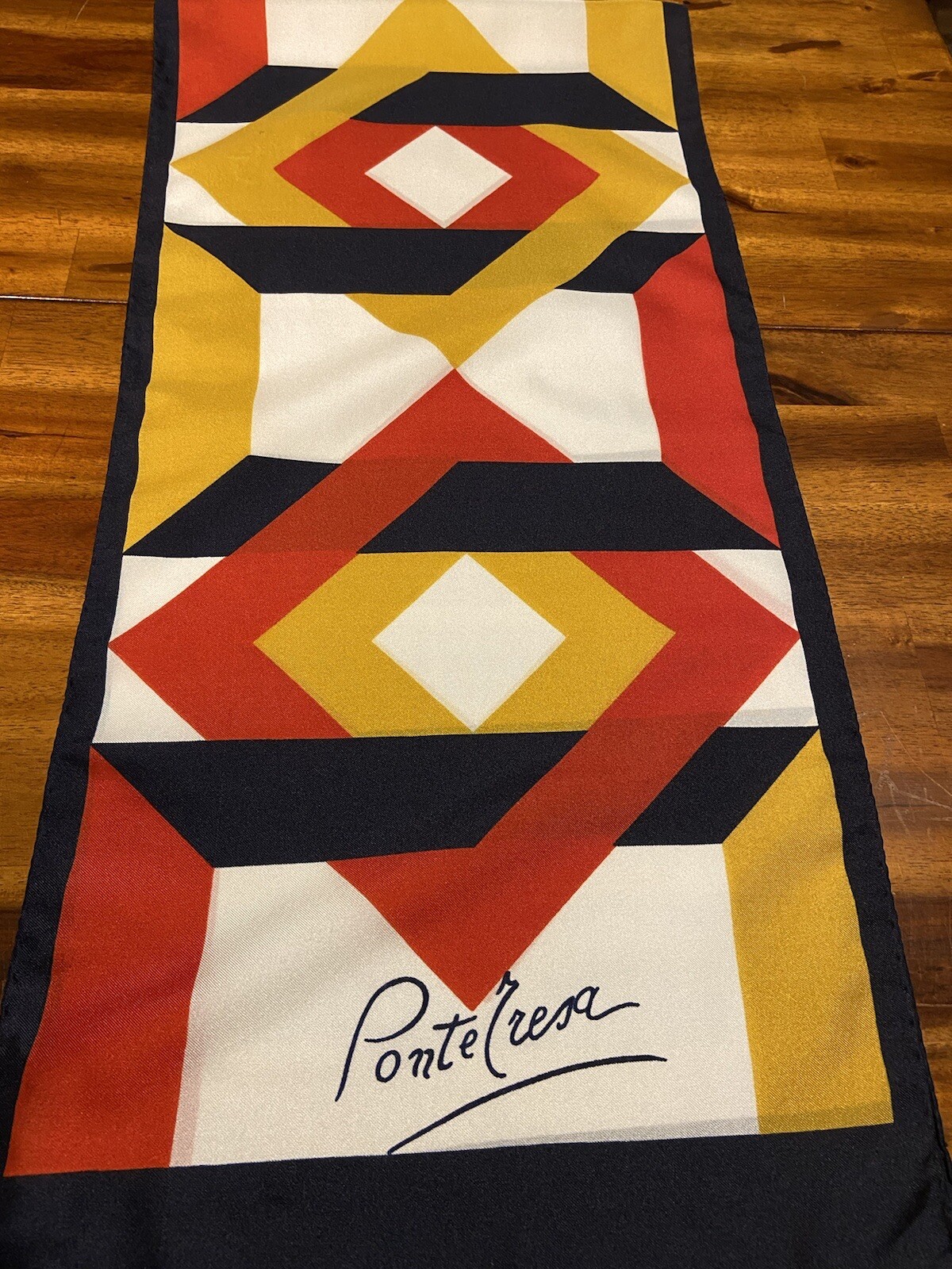 Beautiful 12 1/2” By 54” Rectangular Scarf Pointe Cresa In 100 Percent Polyester