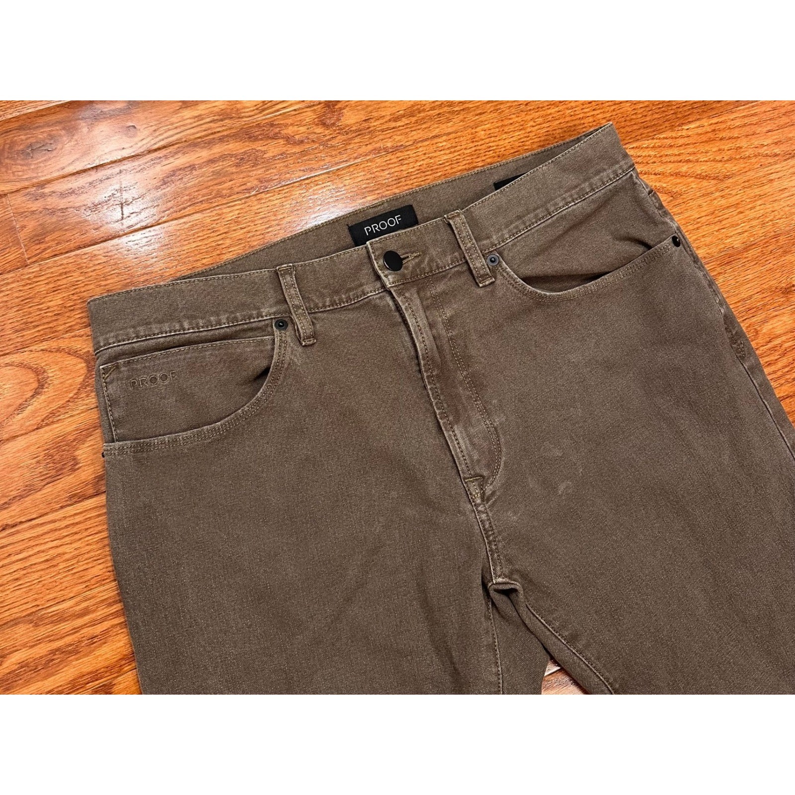 Proof Rover Slim Pants Mens 32×30 Brown Canvas Stretch Outdoor Hiking Workwear