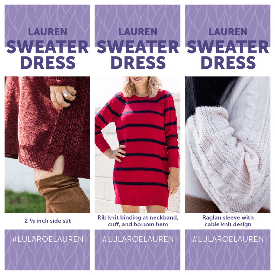 NWT White Black Gray Stripe LuLaRoe LAUREN SWEATER Dress Medium 10/12 8 New 🦄