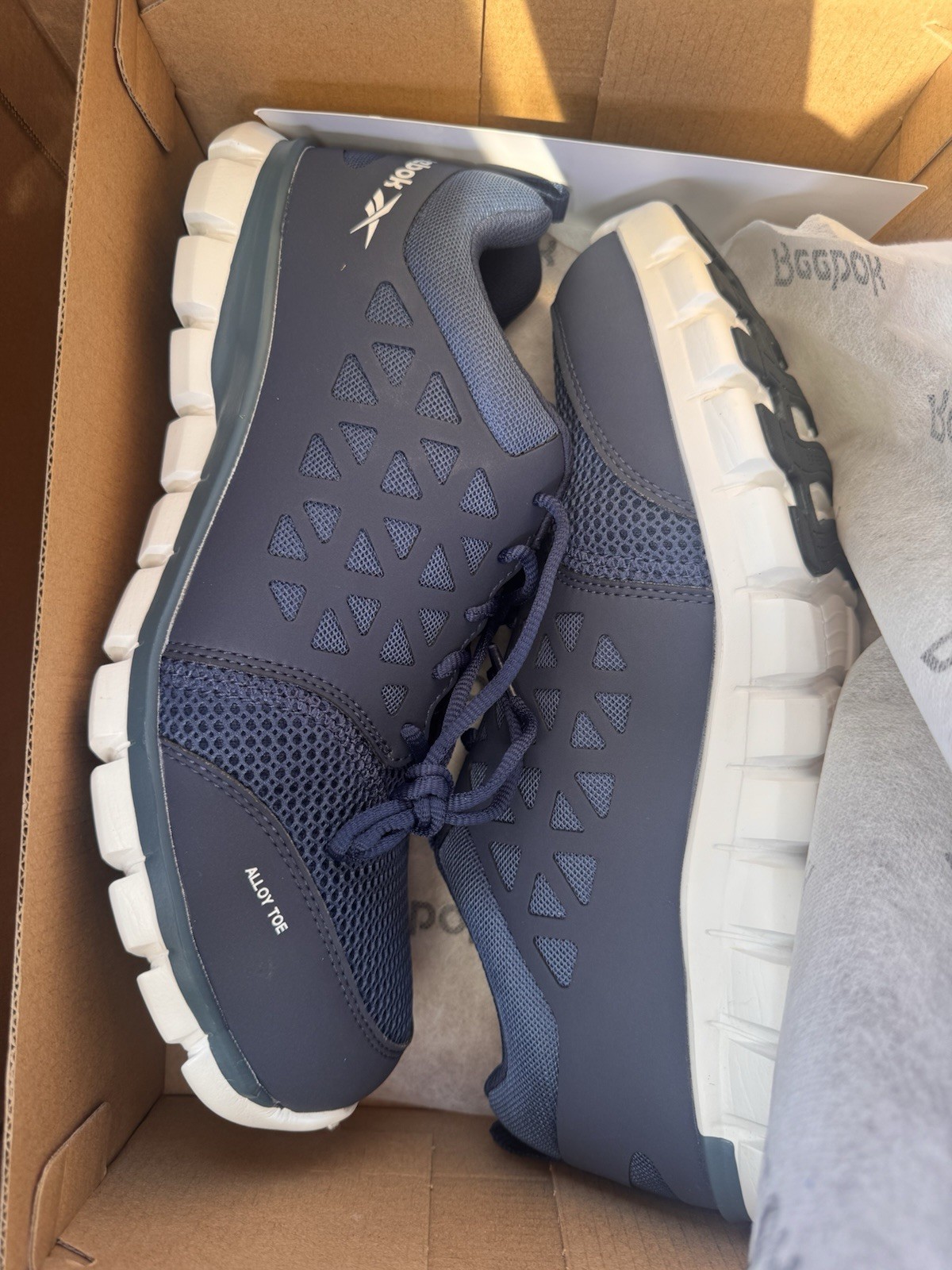 REEBOK SUBLITE CUSHION WORK MEN’S ATHLETIC SHOE NAVY BOOTS RB4043 13 Wide