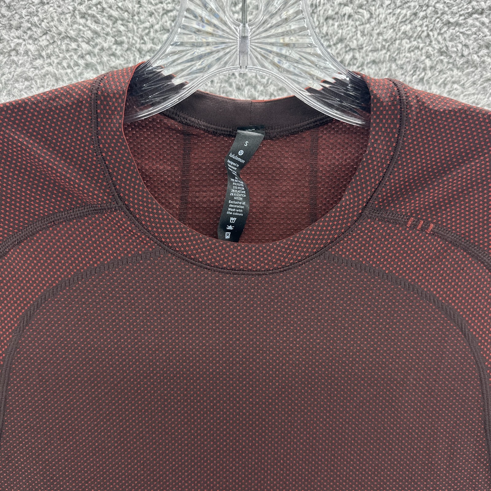 Lululemon Shirt Mens Small S Red Gym Metal Vent Tech 2.0 Short Sleeve Shirt