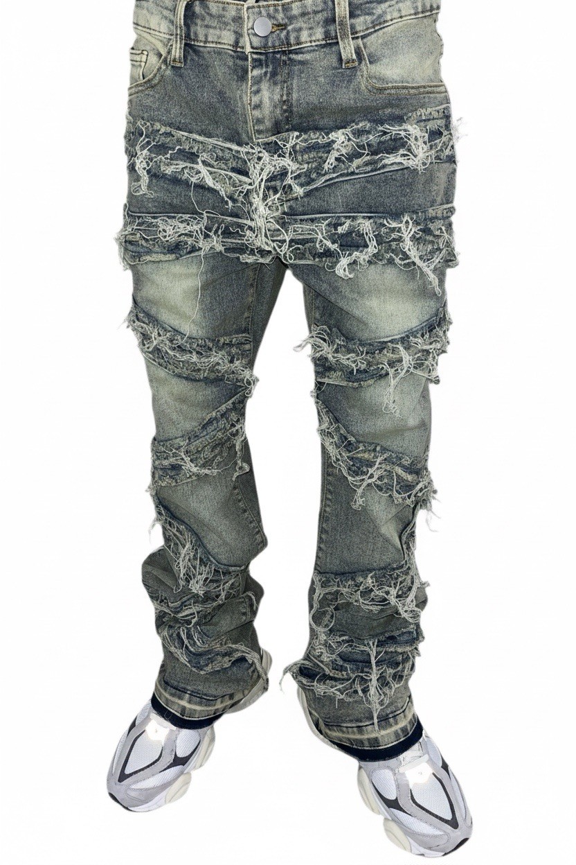 Men’s Wash Distressed Straight Leg slim Fit